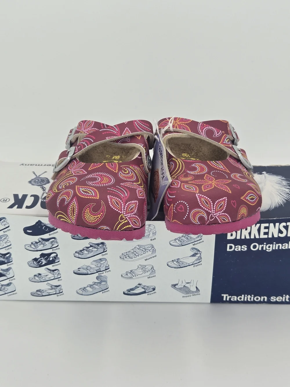 Birkenstock Dorian Kinder Birko-Flor Red Flower Mary Jane Clogs Size C11 Toddler